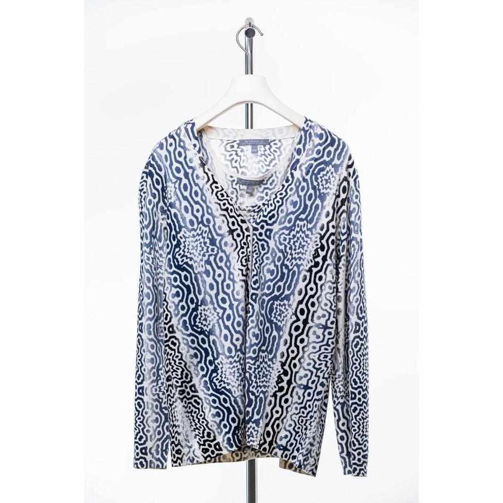 Neiman Marcus Vintage Two-Piece Printed Tank and Cardigan Set